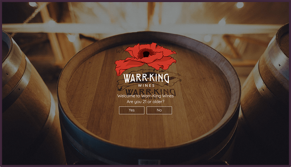 Website Age Verification for Warr-King Wines
